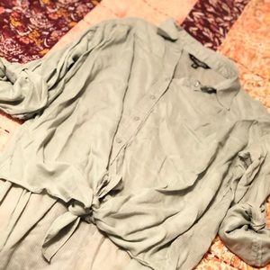 Boyfriend style loose button down shirt